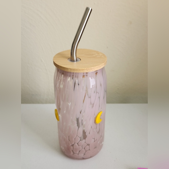 Anthropologie The Mystic Confetti Icon Juice Glass Tumbler with Lid Moon - Picture 3 of 5